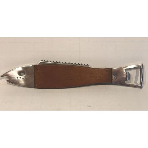 Bar‎ Shark Wood Metal Bartender Bottle Opener Japan - Picture 1 of 6
